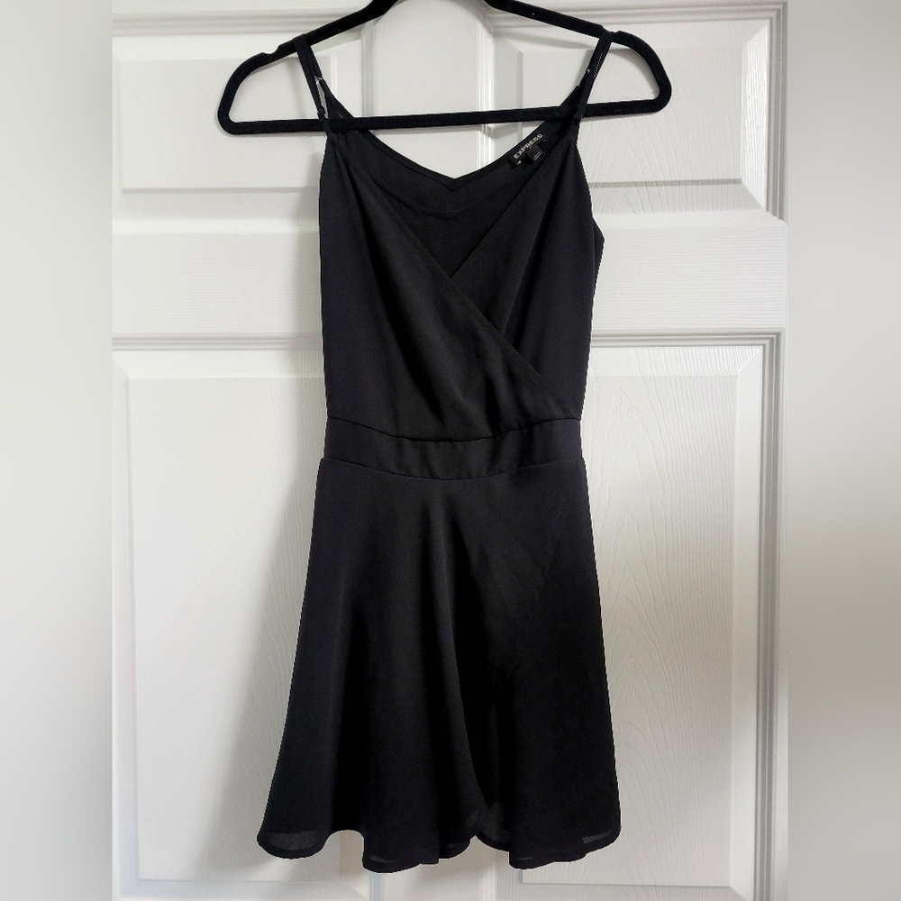 Express Womens Black Spaghetti Strap Skort Dress Size 8